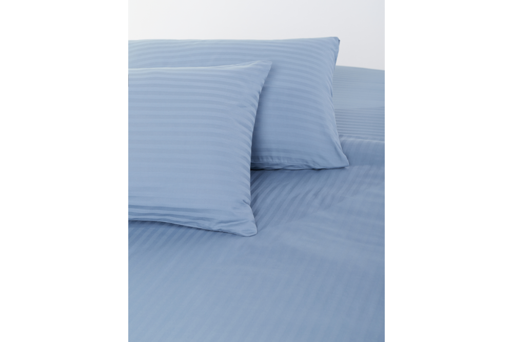 Постельное белье GoodNight Pure Страйп-сатин 2 сп. (пододеяльник и 2 наволочки), синий