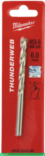 Сверло по металлу Milwaukee Thunderweb HSS-G 6.8x109мм (4932352360)