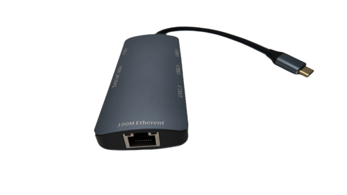 Type-C концентратор 6T1-3 6 in 1 - Type-CPD100W + 3.0 USB + 2.0 USB * 2 + HDMI-4K / 30Гц + сеть 100M