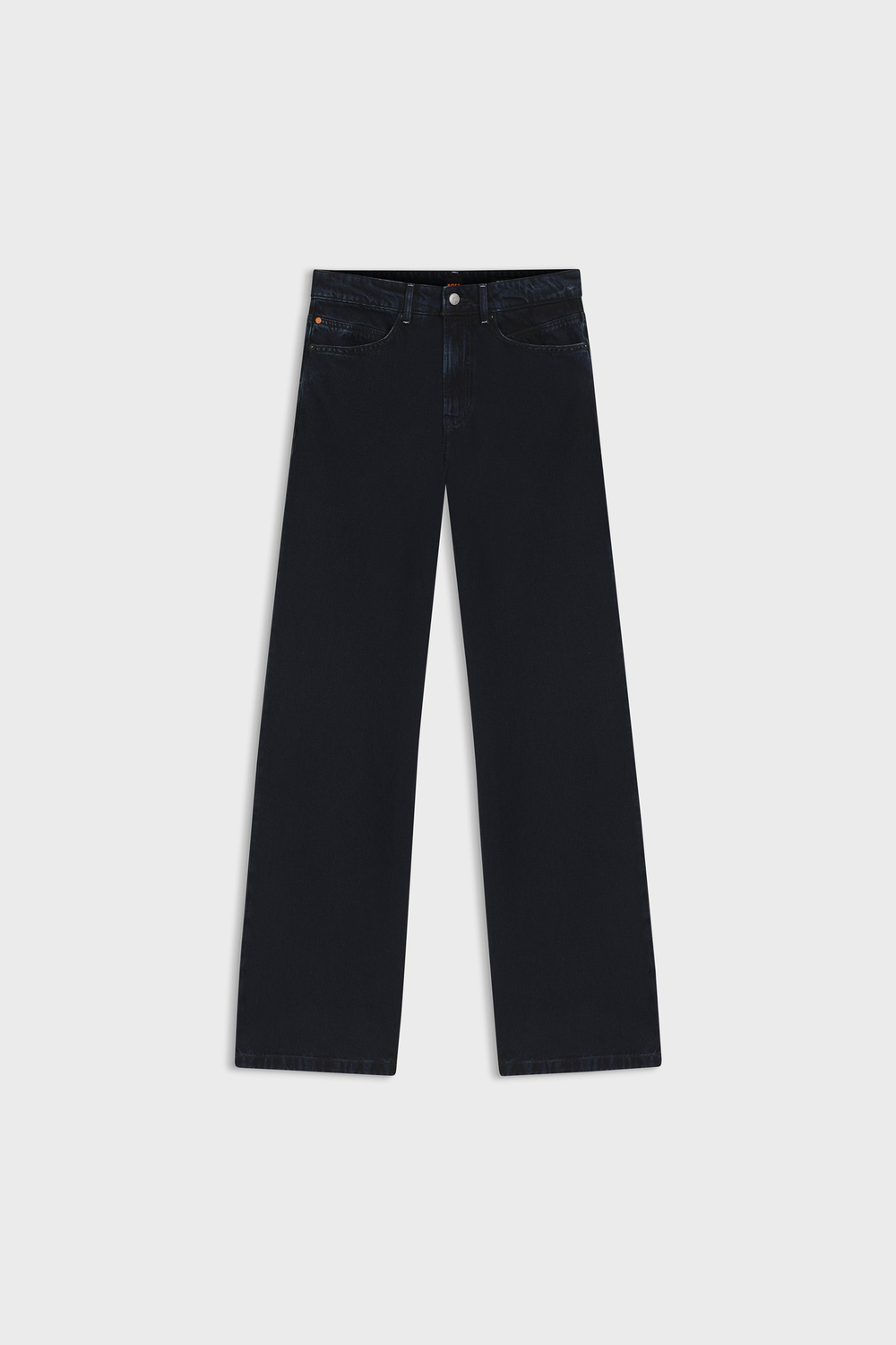 Wide-leg jeans in blue-black rigid denim-4