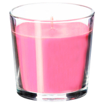 Свеча в стакане розовая / соевый воск / 55 часов горения, 250 мл