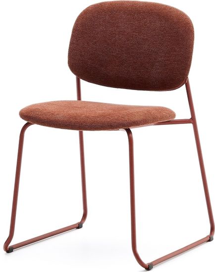 Стул Meli из терракотовой шенилли с терракотовыми металлическими ножками Испания la Forma