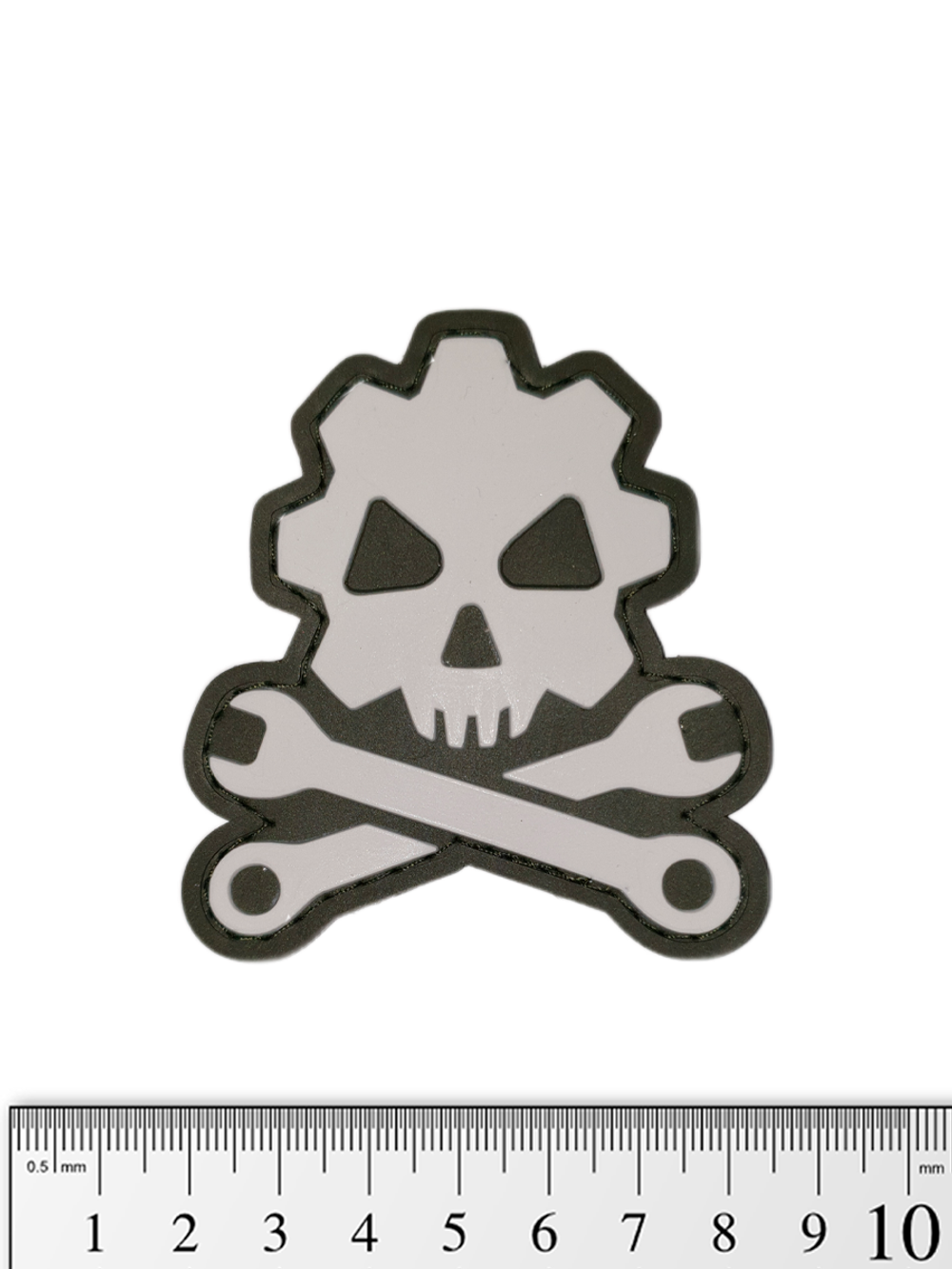 Шеврон Death-Mechanic PVC. Серый