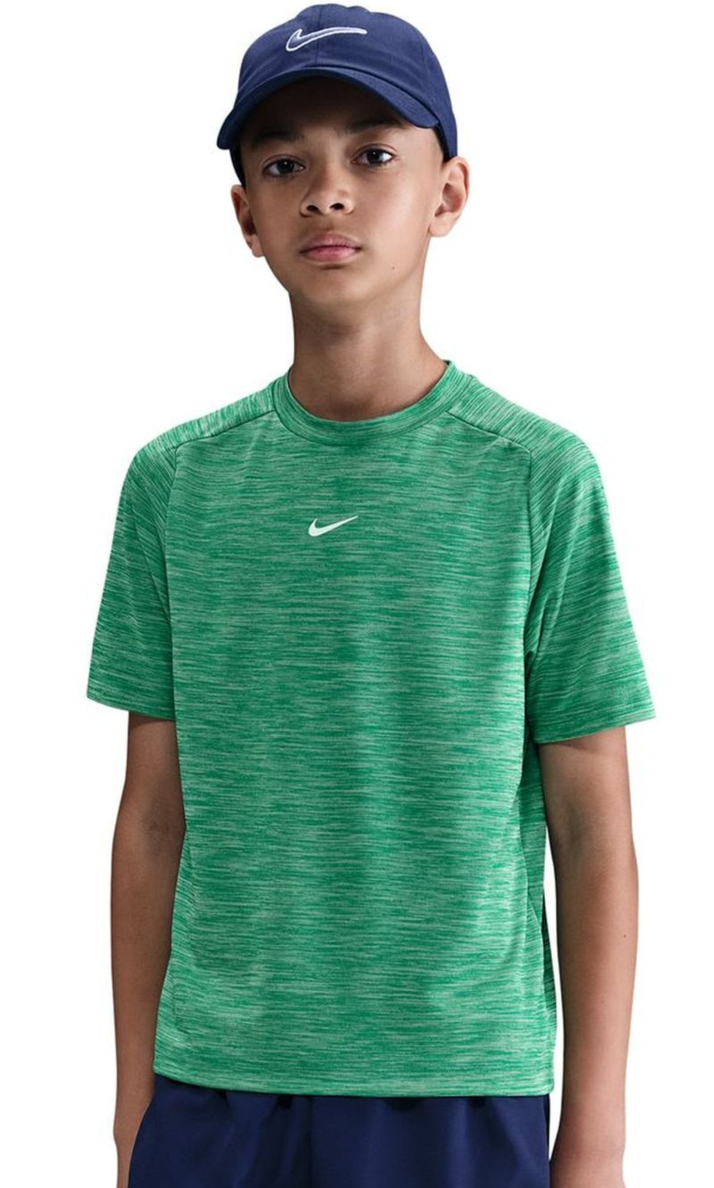 Футболка для мальчика теннисная Nike Boys Multi Dri-FIT Short-Sleeve - stadium green/pure/white
