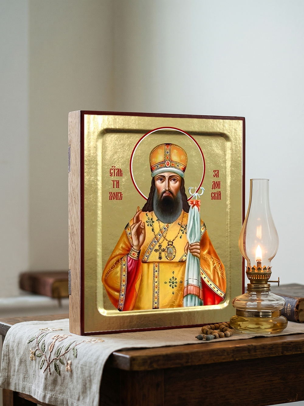 Икона Тихона Задонского, святителя на дереве: 125 х 160 (Синопсисъ)