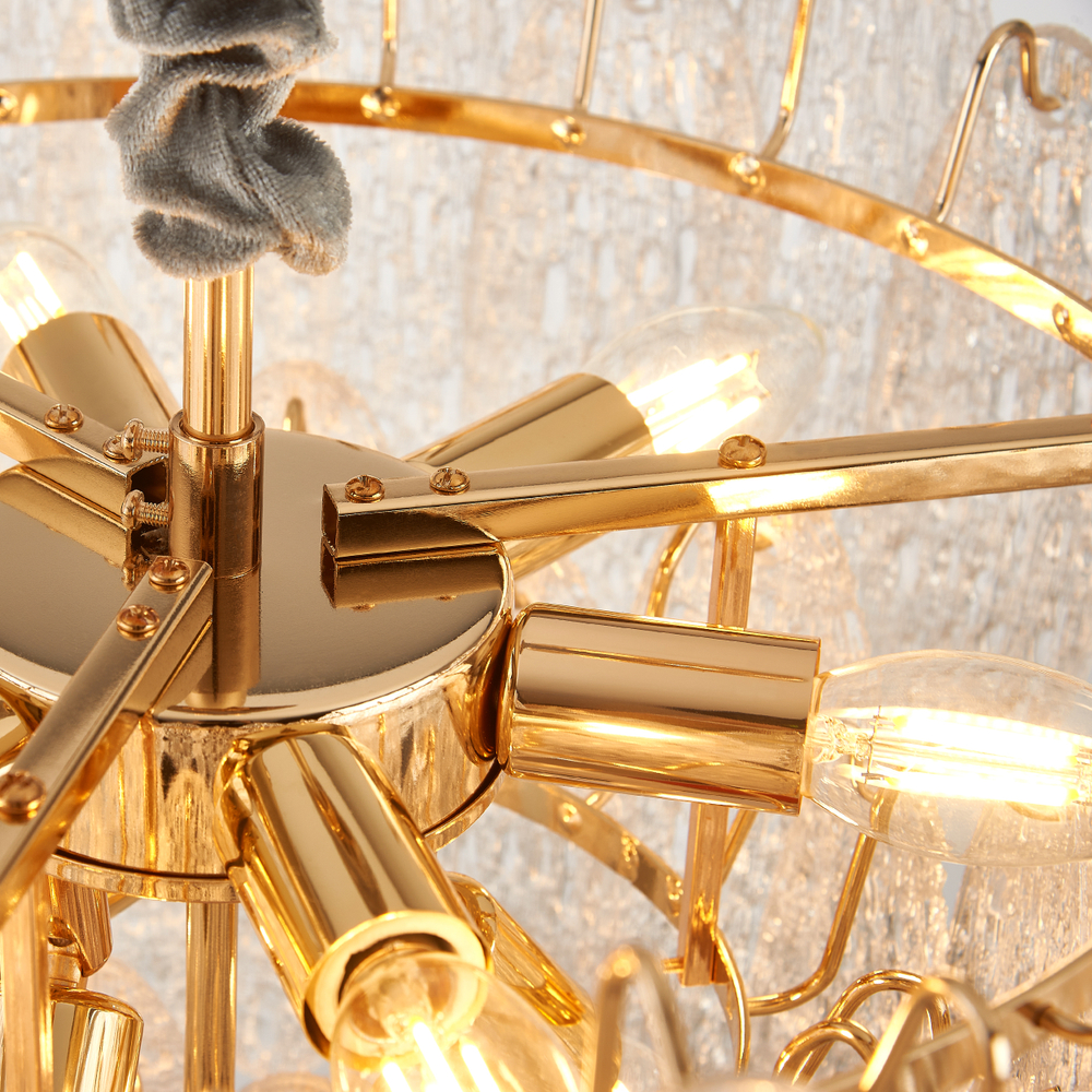 799092 Люстра RETRO 9х8W (led) E14 ЗОЛОТО/ПРОЗРАЧНЫЙ