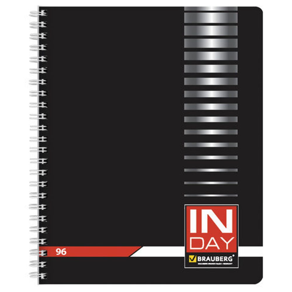 Тетрадь А5, 96 л., BRAUBERG, гребень, клетка, обложка картон, "INDAY", 400526, 4шт