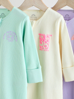 Комбинезон / Cлип для малышей Next E18-348, 3 шт., Светло-зеленый, Светло-желтый, Светло-фиолетовый