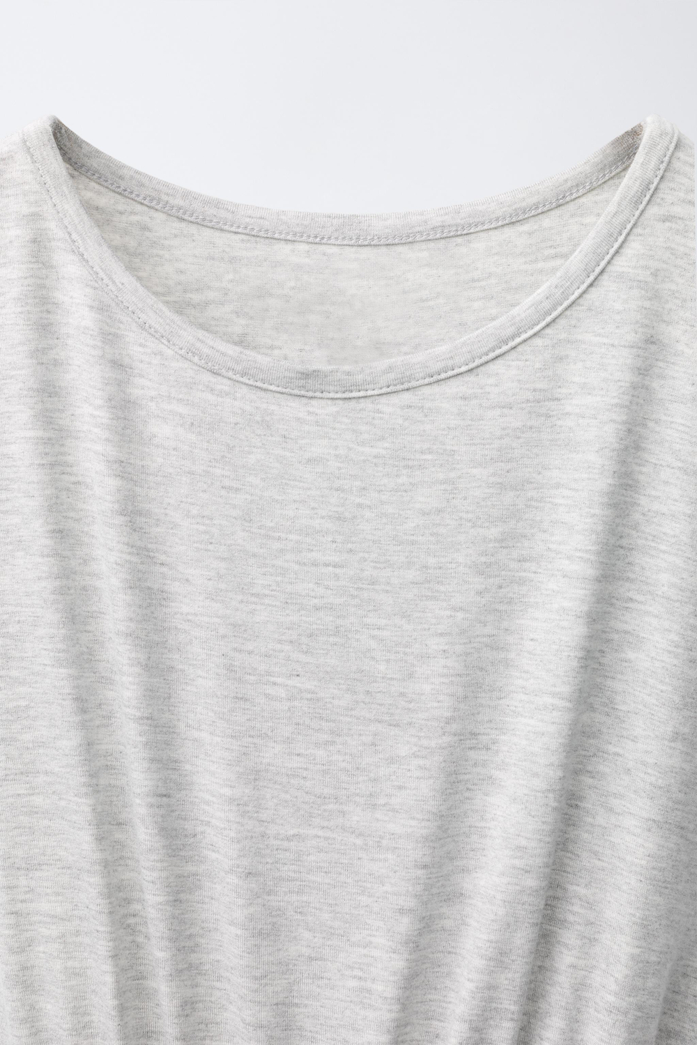ZARA СТРУЯЩАЯСЯ ФУТБОЛКА С ПОЯСОМ, СЕРЫЙ МЕЛАНЖ