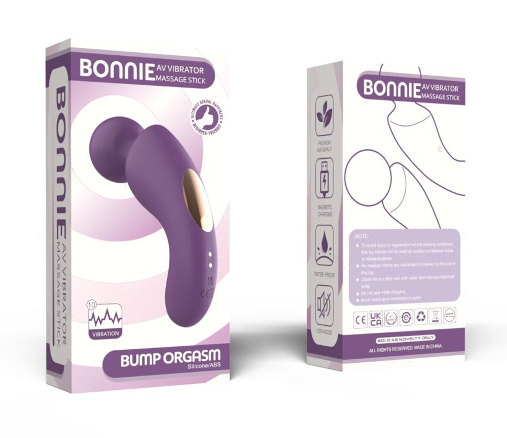 Фиолетовый изогнутый wand-вибратор (Цвет: фиолетовый)