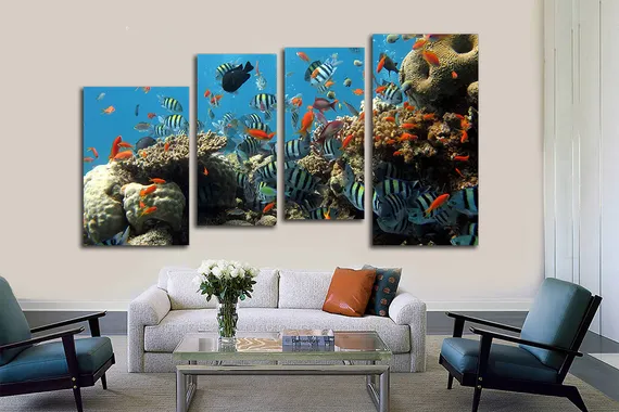 Модульная картина "Рыбный переполох"