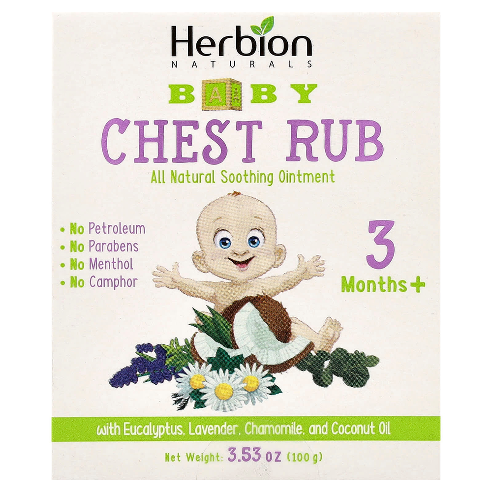 Herbion Naturals, Детское средство для груди, от 3 месяцев, 100 г (3,53 унции)