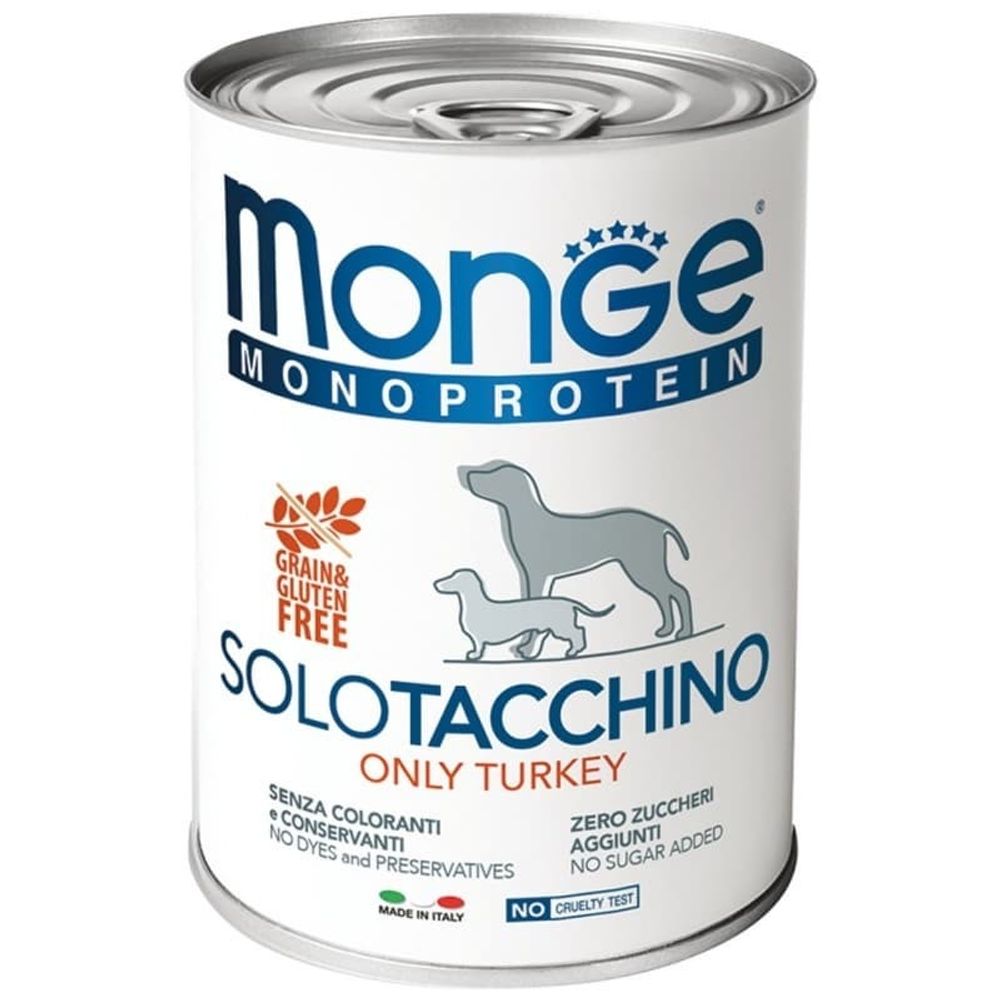 Monge Dog Monoprotein Solo B&amp;S консервы для собак паштет из индейки 400г