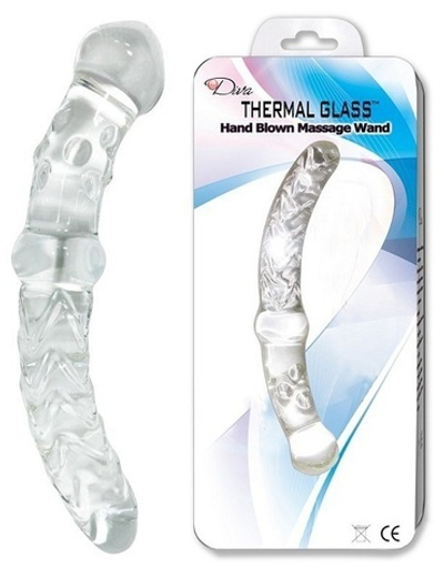 Стеклянный фаллоимитатор с ручкой