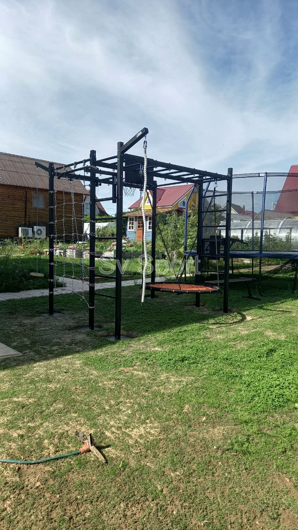 Монтаж уличной шведской стенки Sv Sport Рукоход (6 вертикальных столбов)