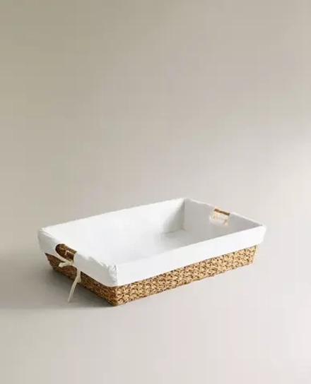 ZARA HOME КОРЗИНА ДЛЯ БЕЛЬЯ С ТКАНЕВОЙ ПОДКЛАДКОЙ, КОРИЧНЕВЫЙ