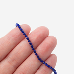 Стразовая цепь, 2мм, синий кристалл в синих цапах