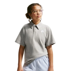 Детская теннисная футболка Nike Kids Sportswear Club Knit Short Sleeve - dark grey heather/white