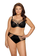 Красный бюстгальтер на косточках plus size с декоративными бретелями (Размер: 100F) (Цвет: красный)