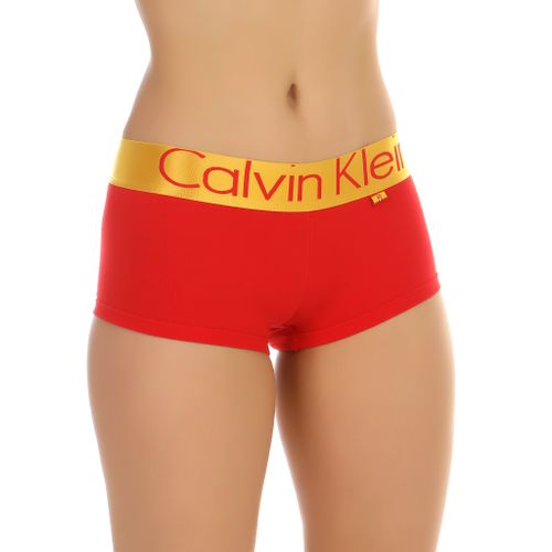 Женские трусы-шорты красные с золотистой резинкой Calvin Klein Women Spain