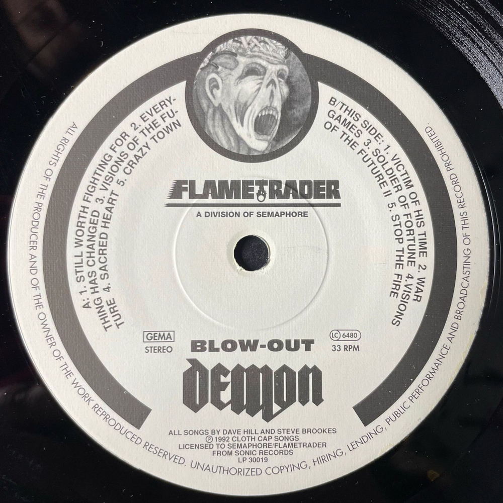 Винтажная виниловая пластинка LP Demon Blow Out (Germany 1992)