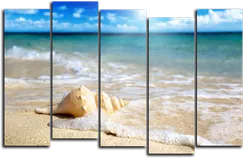 Модульная картина "Ракушка на берегу"