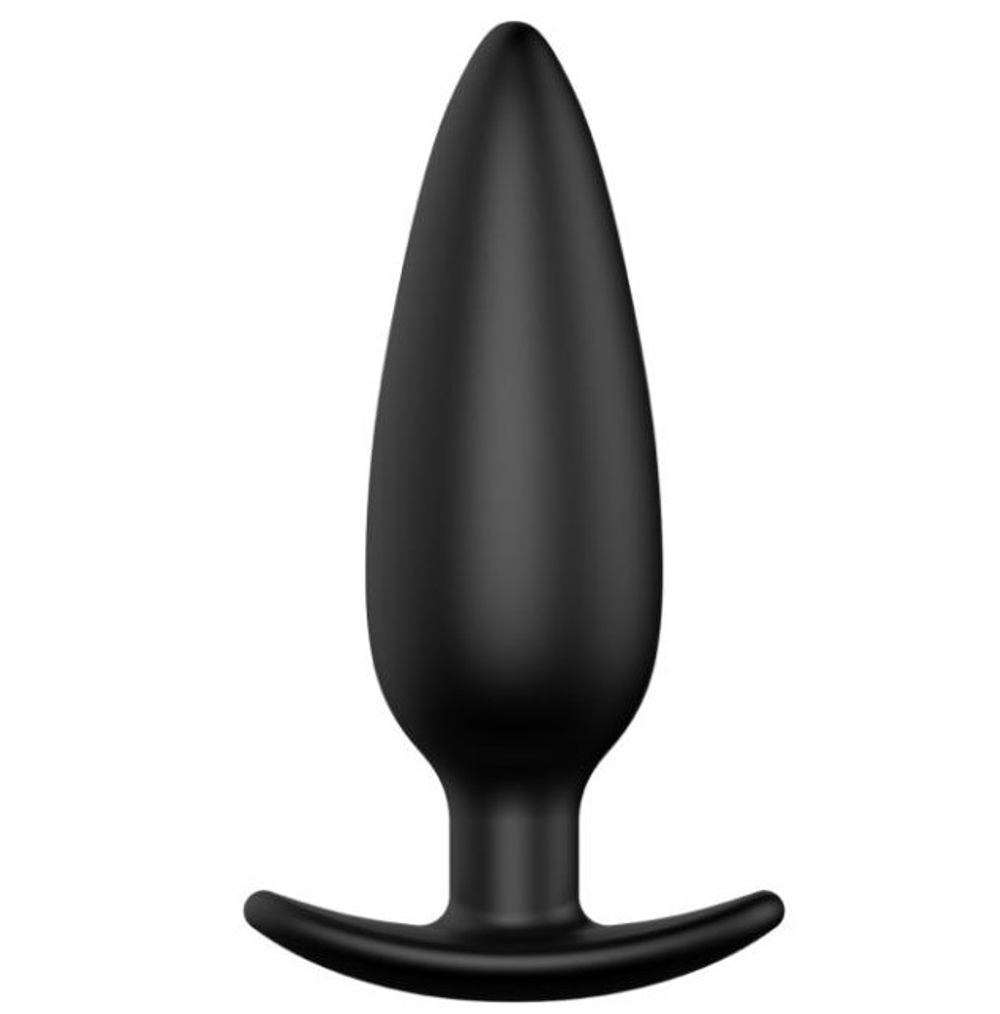 Анальная пробка со смещенным центром тяжести черная 12 см