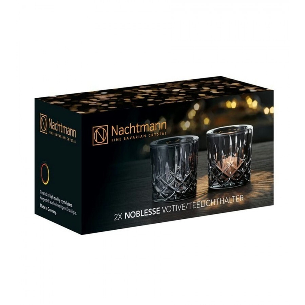 NOBLESSE - Набор подсвечников 2 шт. бесцветный H=66мм, D=71мм