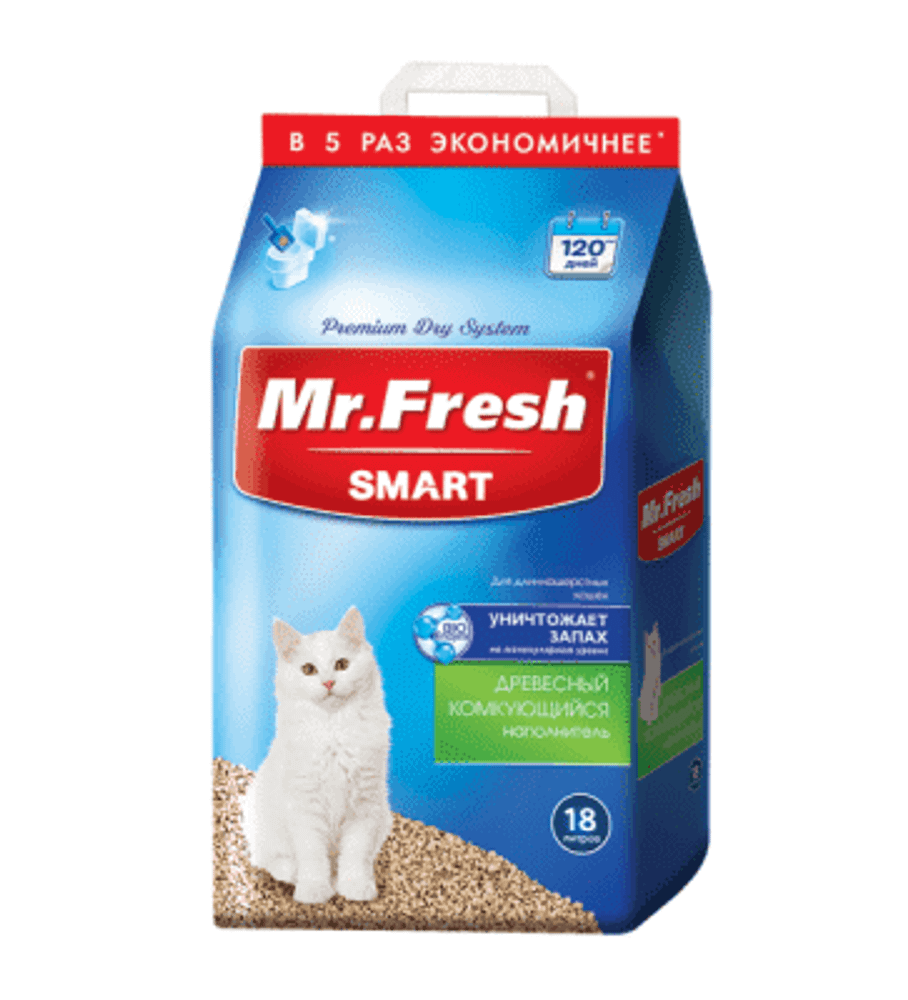 Наполнитель Mr.Fresh Smart для длинношерстных кошек 18л F606