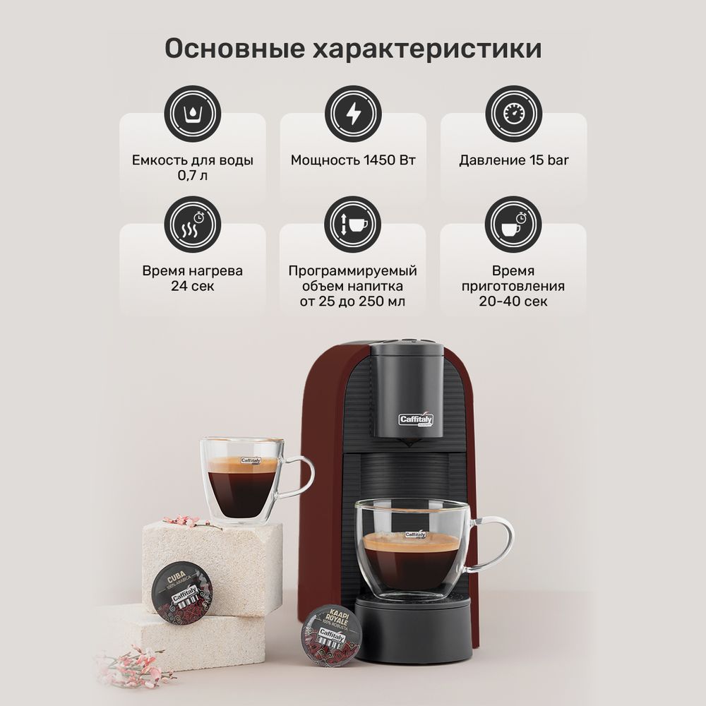 Кофемашина капсульная Caffitaly System S36 Volta Red (красная)