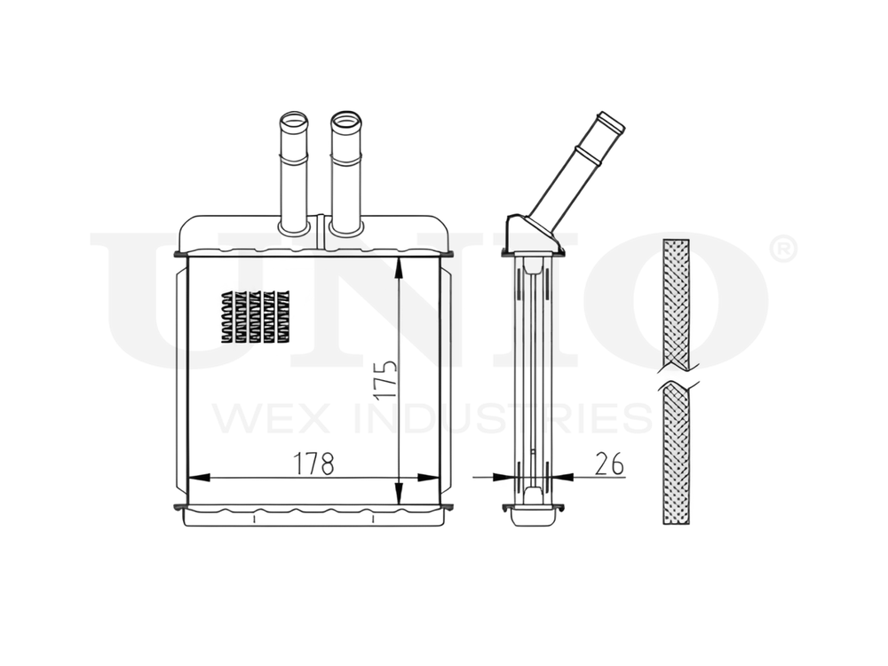 Радиатор отопителя UNIO RAD-20004