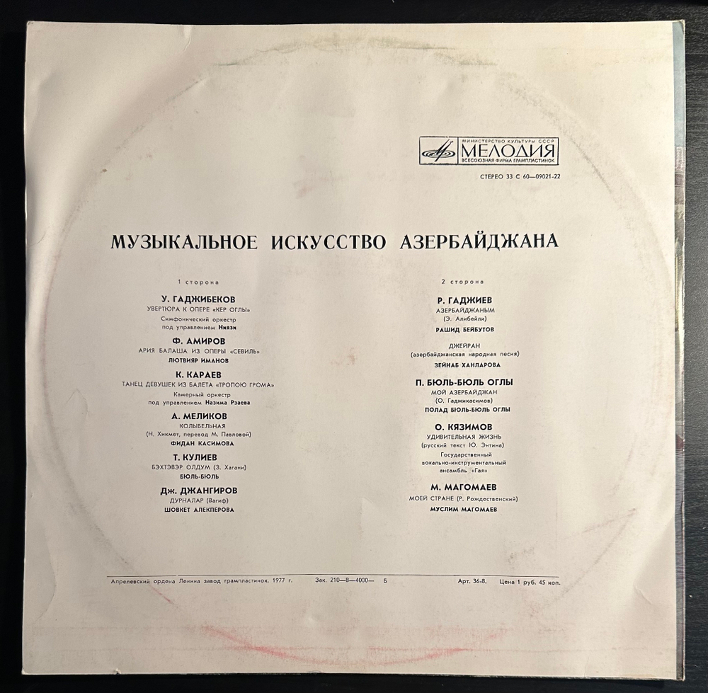 Музыкальное Искусство Азербайджана (1977г.)