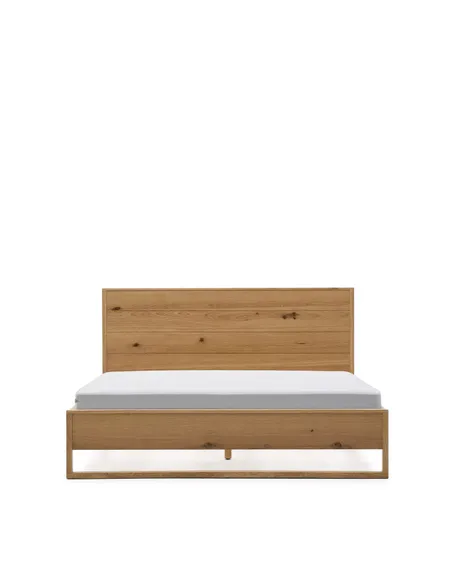 Кровать Alguema из дубового шпона с натуральной отделкой для матраса 160 x 200