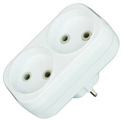 Разветвитель "UNIVersal" 2гн. б/з плоский белый 6А 250В (еврослот)