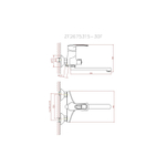 Смеситель для ванны и раковины 40к CN2266 CRON L-излив 300 мм, с душ. аксессуарами ХРОМ