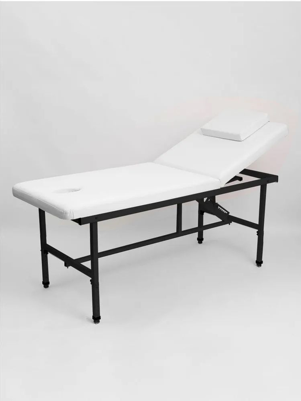 Массажный стол стационарный Massagecomplekt, с регулировкой высоты и вырезом для лица, 190/70, черный