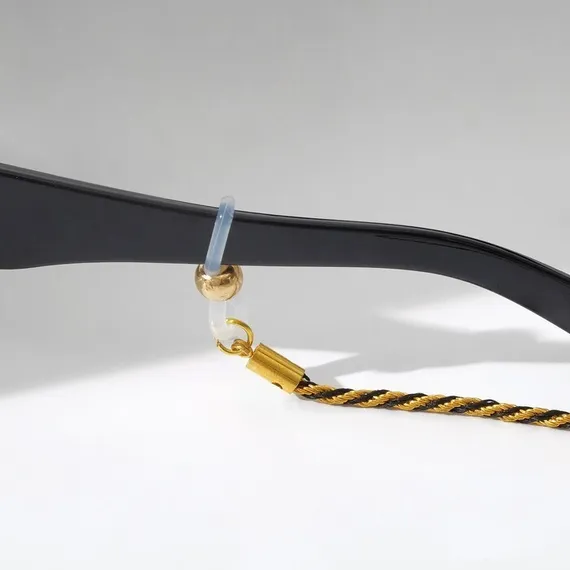 Цепочка для очков &quot;Эстетика&quot; №32, цвет чёрно-золотой, 70 см