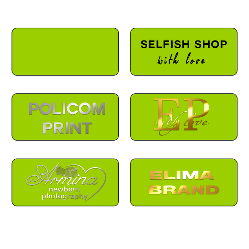 Прямоугольные наклейки для тиснения.