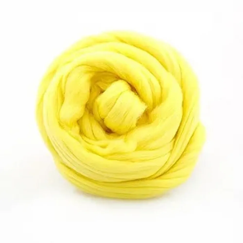 Шерсть для валяния "ТРО", тонкая мериносовая шерсть 100г, лимон