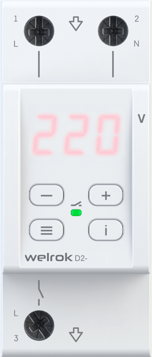 Реле напряжения с контролем тока Welrok VI-50 red