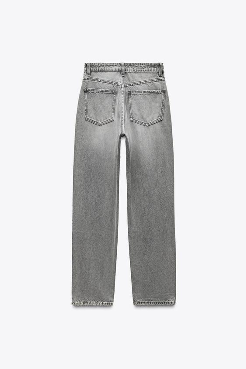ZARA ДЖИНСЫ TRF MOM FIT HIGH WAIST, СВЕТЛО-СЕРЫЙ