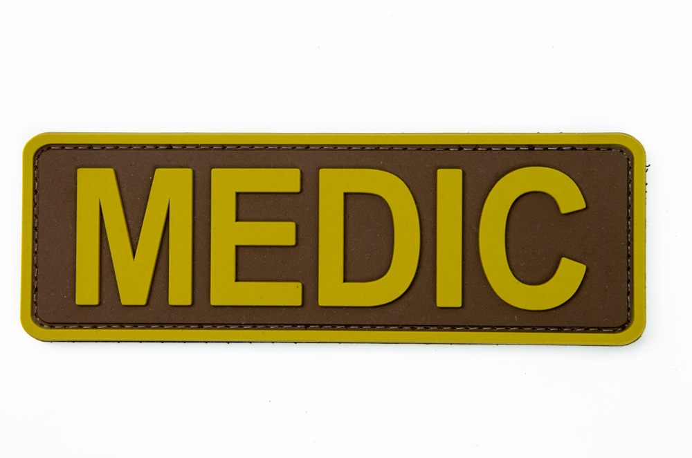 Шеврон Medic PVC 5х15 см. Койот