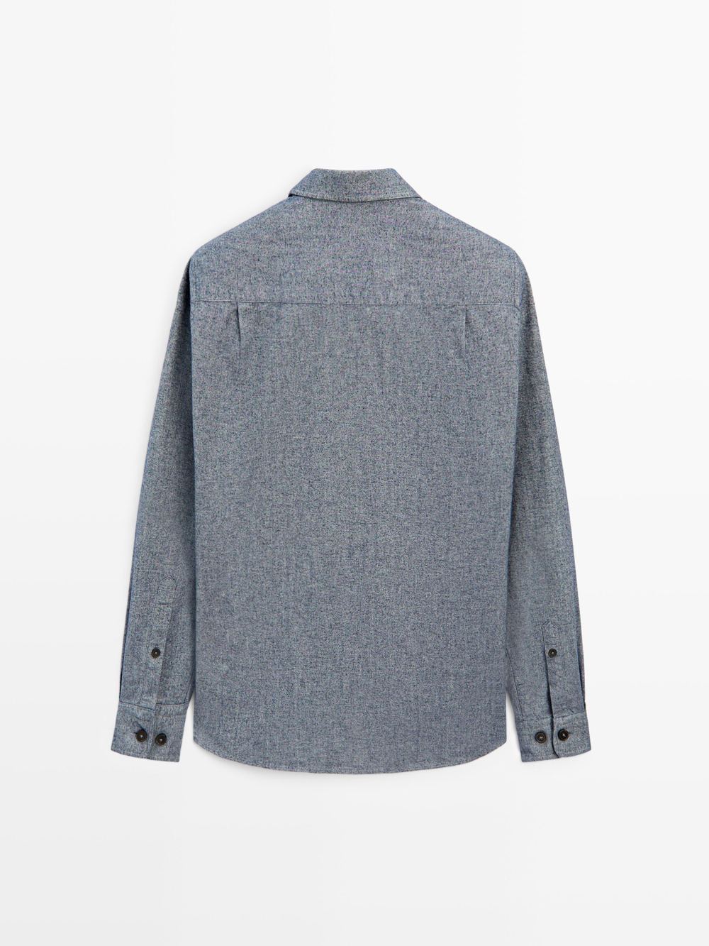 Massimo Dutti Меланжевая куртка-рубашка с карманом, линялый синий