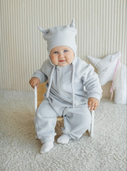 Комбинезон флисовый "Серебро" 0+