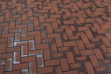 Feldhaus Klinker P408SKF 200x100x40 gala nero, красный-пестрый с нагаром - Клинкерная тротуарная брусчатка