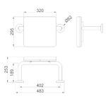 Спинка для туалета настенная полиуретан/нерж. сталь NOFER 15075.N чёрный