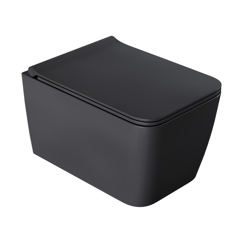 Унитаз подвесной с крышкой Boheme Zen 967-SET-A безободковый, с микролифтом , ANTHRACITE