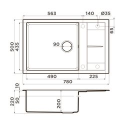 Мойка Sumi 78A-LB-GR Artceramic/leningrad grey