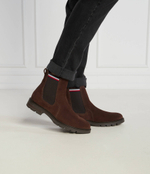 Кожаные челси corpoarte hilfiger suede chelsea Tommy Hilfiger - каштановый(FM0FM04803)