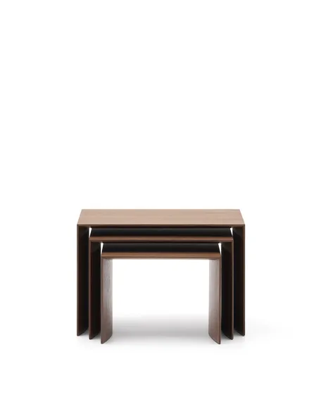 Litto Комплект из 3-х столиков из орехового шпона с отделкой натурального цвета